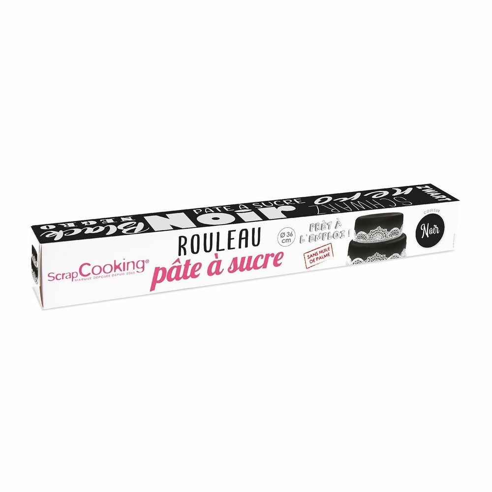 2 pâtes à sucre en rouleau ø 36 cm - noir