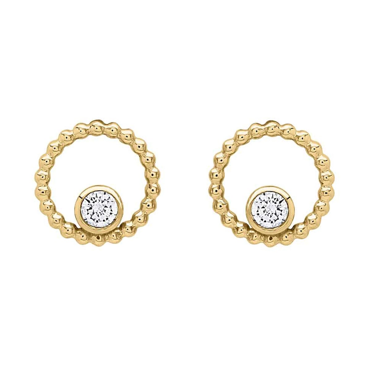 Boucles d'oreilles cerle perlé or oxydes