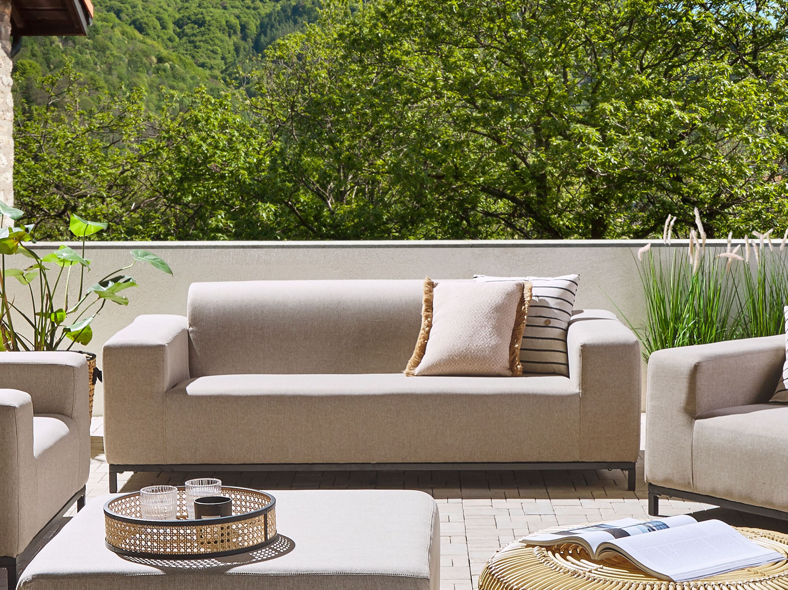 Beliani - ROVIGO  - Tuinbank - Zandbeige - Polyester