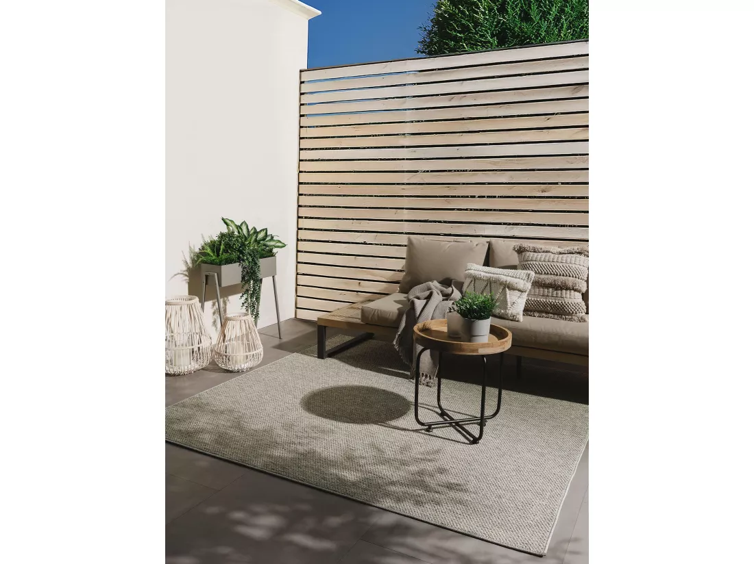 Tapis d'extérieur & intérieur Iowa Gris clair 195x195 cm
