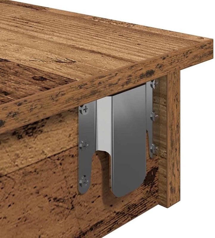 vidaXL Bartafel - Wandgemonteerd - Oud Hout - Bewerkt Hout