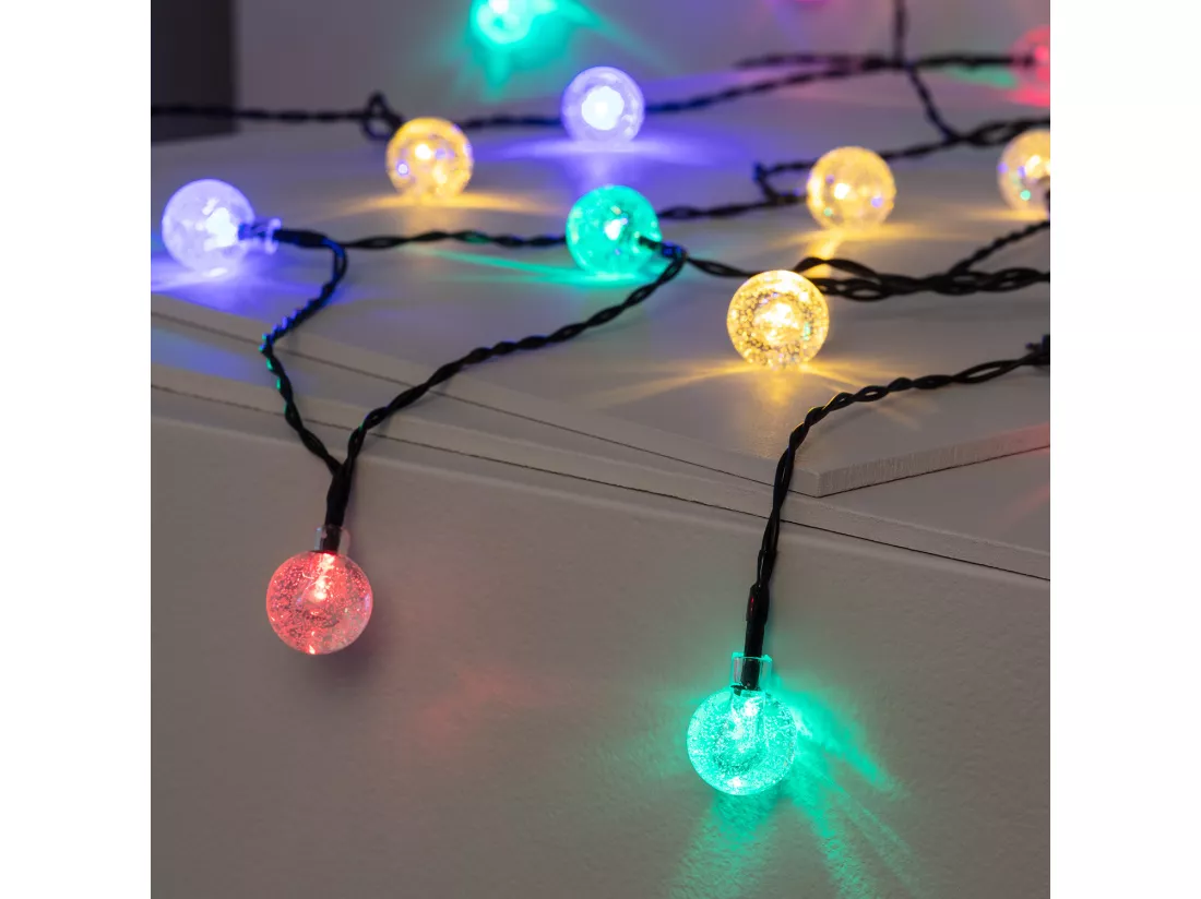 Guirlande LED Extérieure Solaire 30 Boules 5m RGB