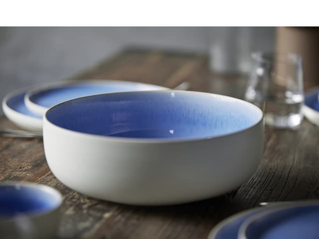 Studio Round Pastaskål Matte white/Shiny river