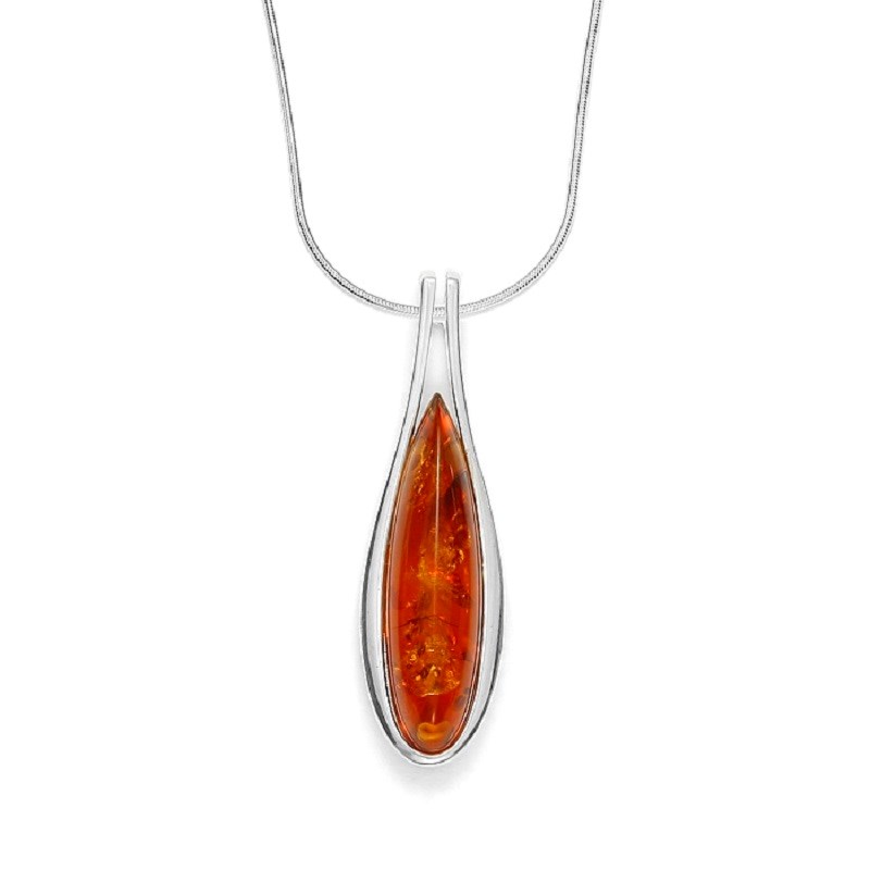 Collier ambre cognac