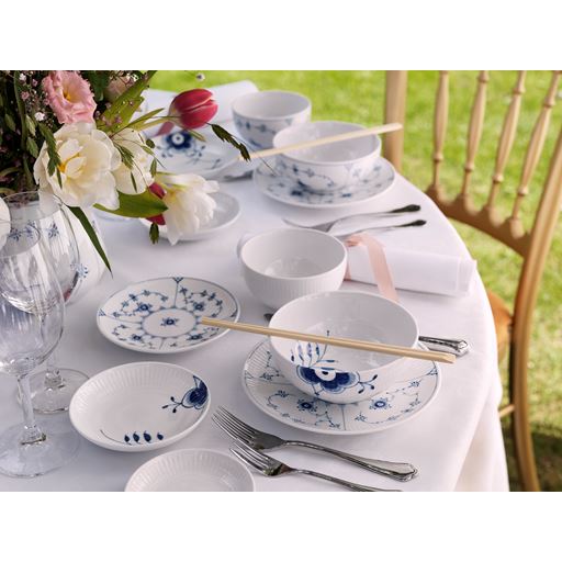 Royal Copenhagen Hvid Riflet Skål, Ø11 cm