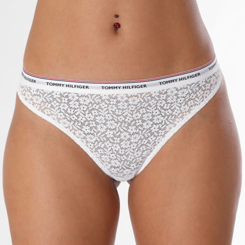Lot De 3 Strings Femme 4896 Blanc Rouge Bleu Marine