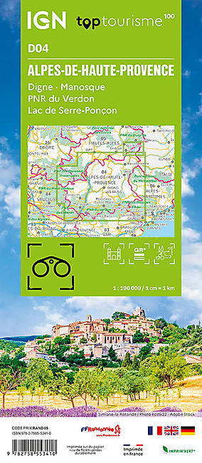 IGN - ALPES-DE-HAUTE-PROVENCE D04 TOP TOURISME 100 IGN