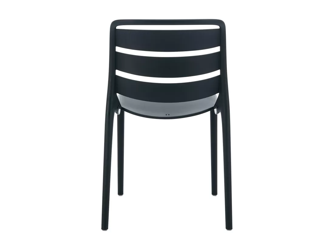 Lot de 2 chaises de jardin empilables en polypropylène - Noir - MOAH de MYLIA