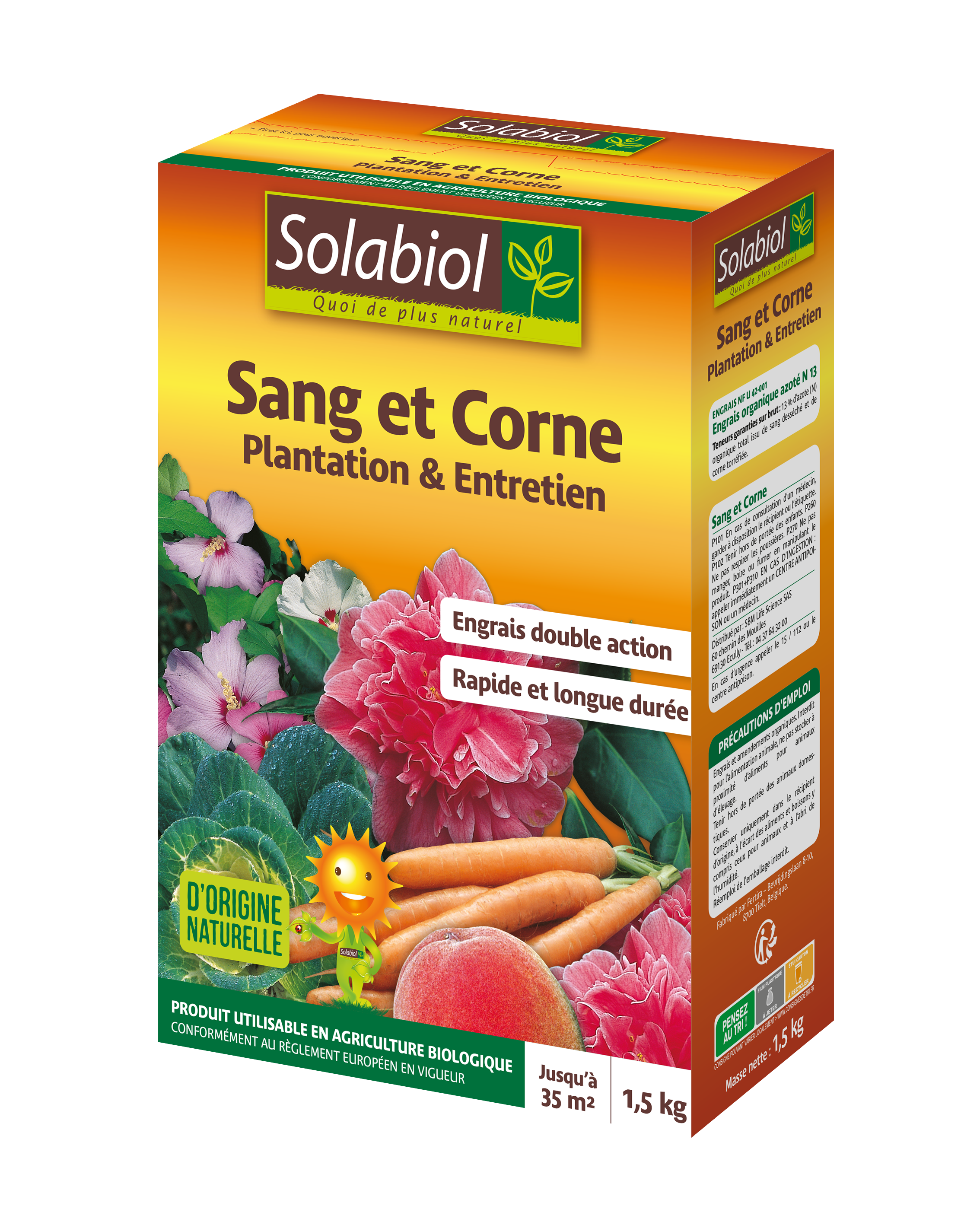 Somix15g10n | sang et corne | etui 1,5 kg | effet rapide (sang) et lon