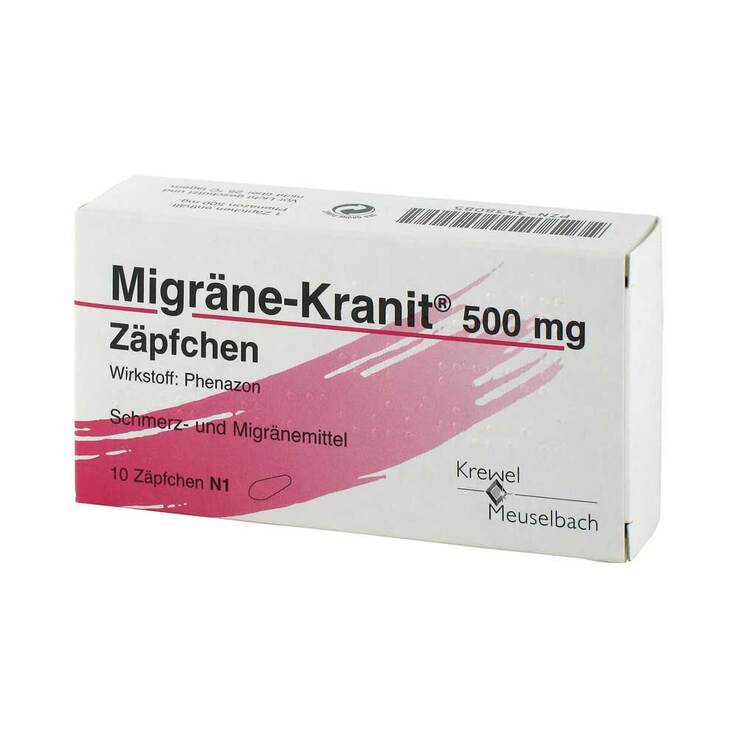 Migräne Kranit 500 mg Zäpfchen, 10 St
