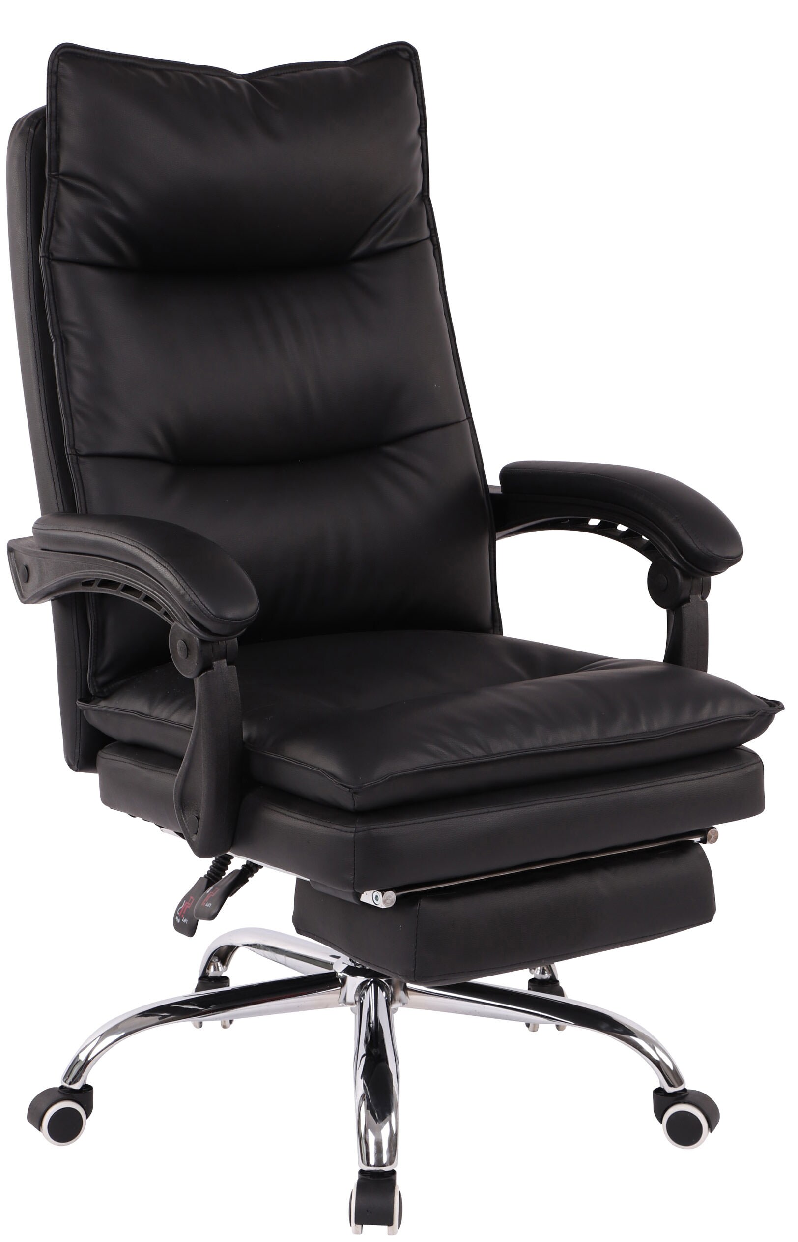 CLP Bürostuhl Power Mit Kunstlederbezug I Ergonomischer Bürosessel Mit Verstellbarer Sitzhöhe I Drehstuhl Mit Ausziehbarer Fußablage