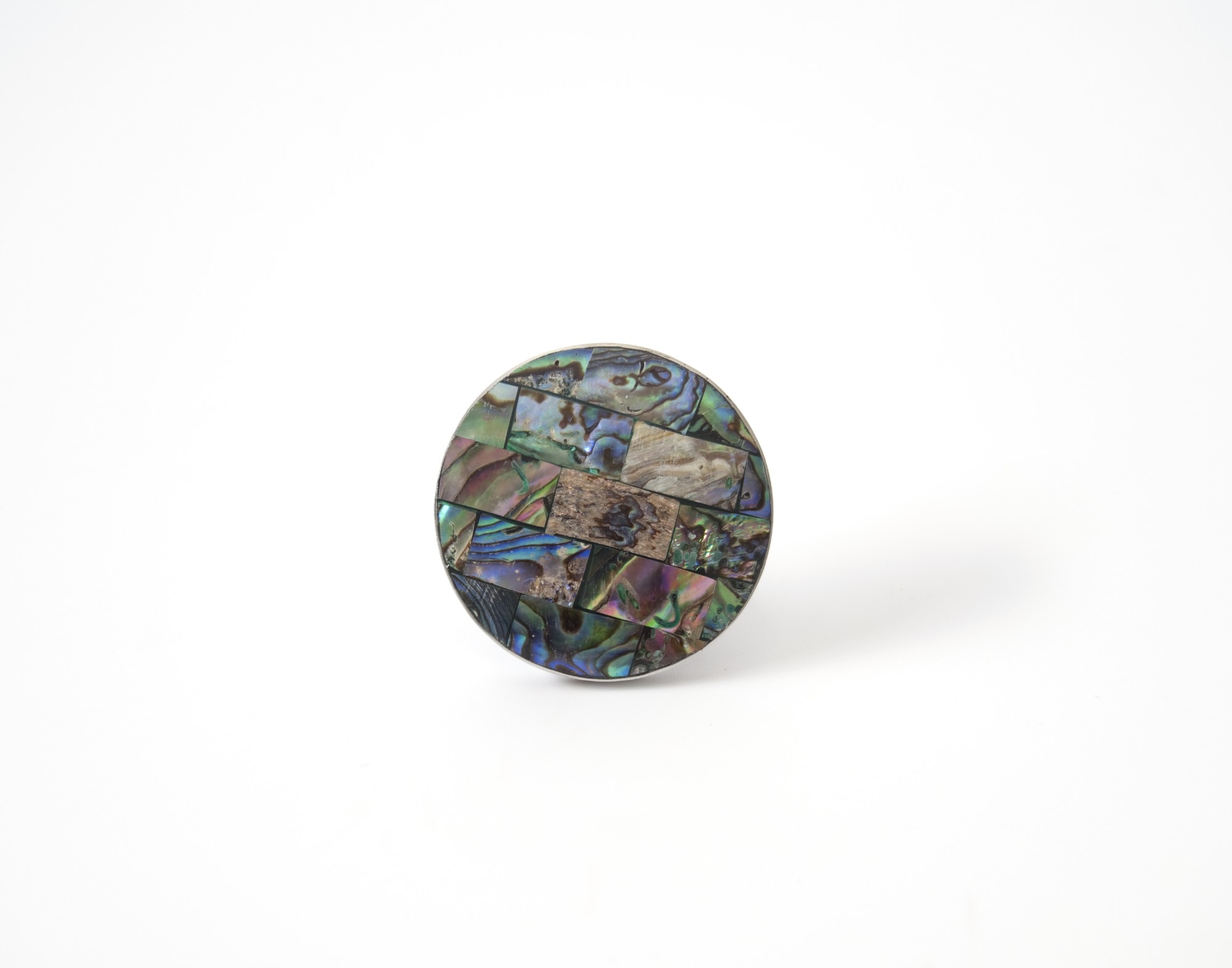 Ring rund aus Perlmuttsplittern, multicolor, Ø 4 cm günstig bestellen