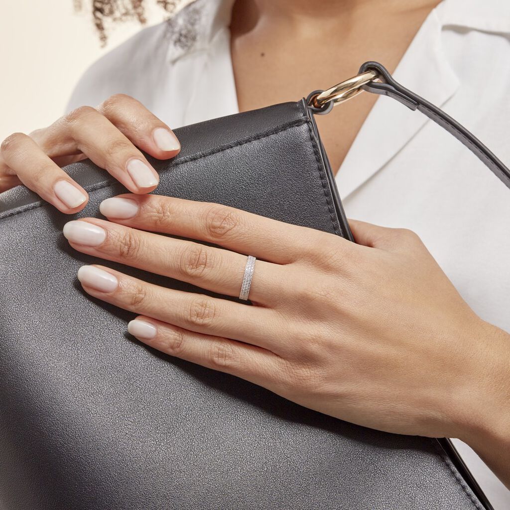 Bague Lison Or Blanc Oxyde De Zirconium