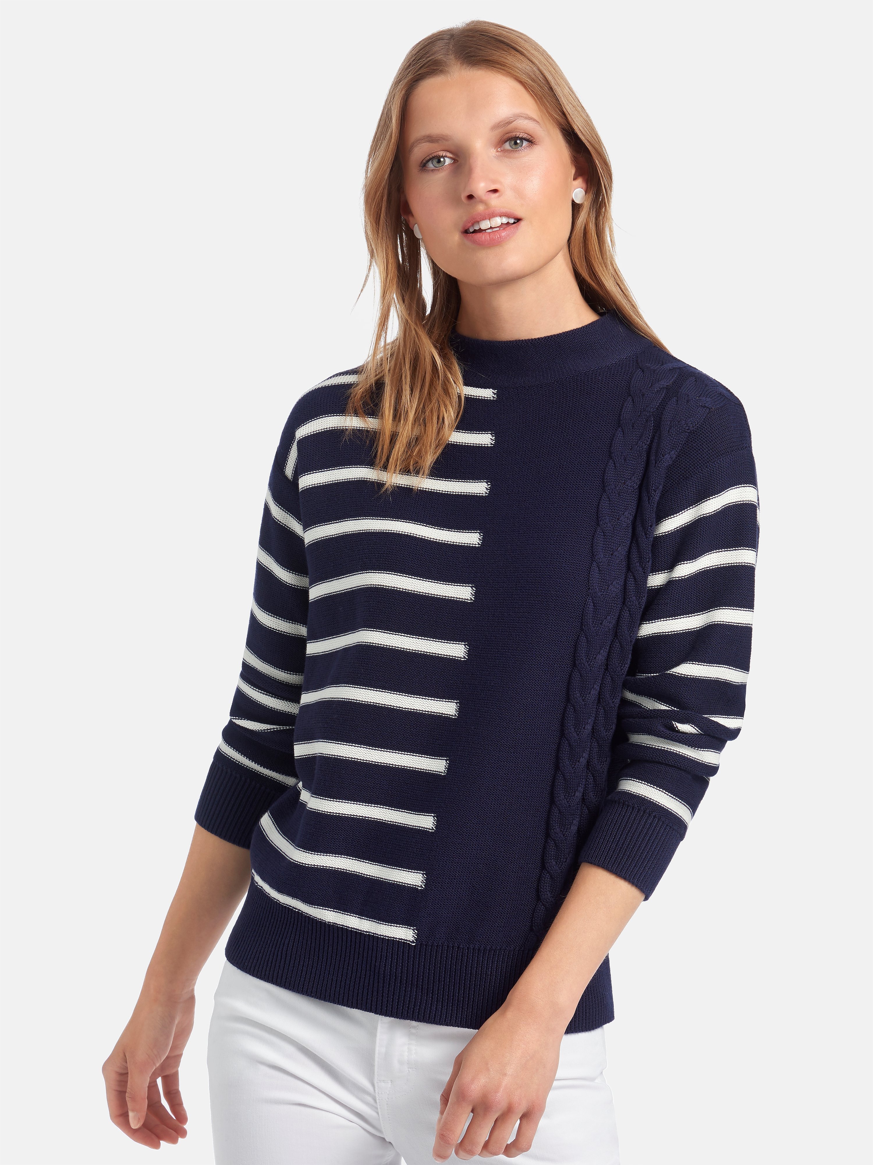 Pullover mit Stehbundkragen