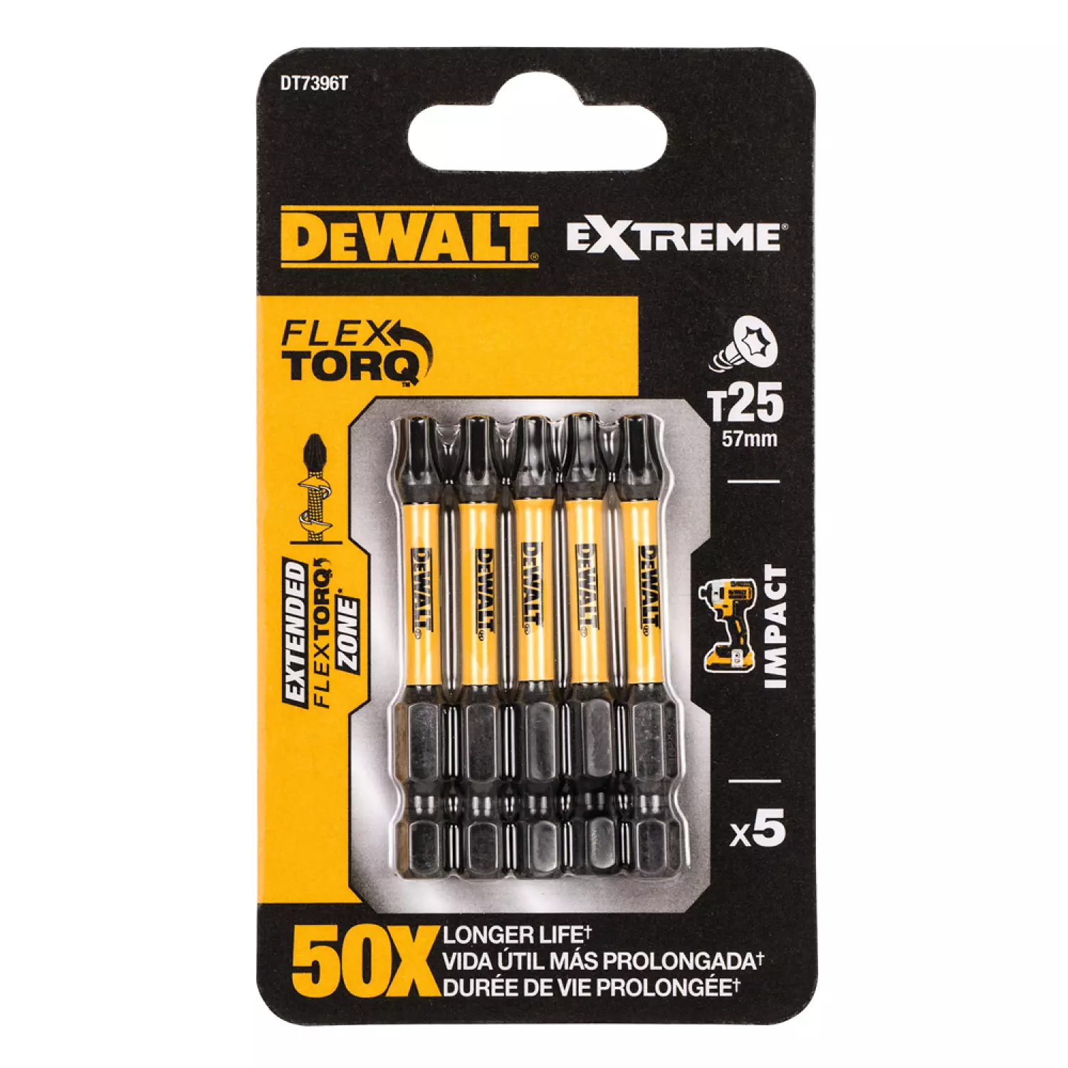DeWalt DT7396T Impact bit - Torx - T25 x 50mm (5st)