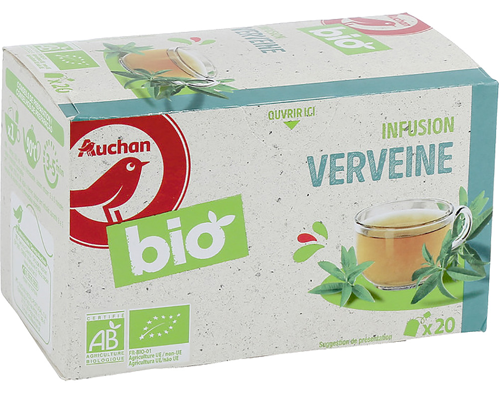 INFUSÃO AUCHAN BIO VERBENA 20 SAQUETAS