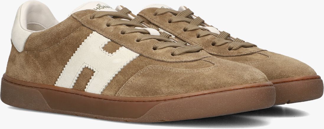 bruine hogan lage sneakers cool allacciato h
