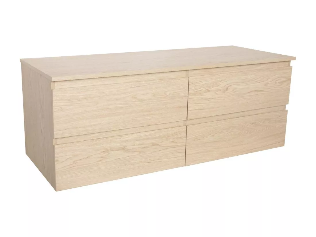 Meuble double vasque décor chêne 120 cm