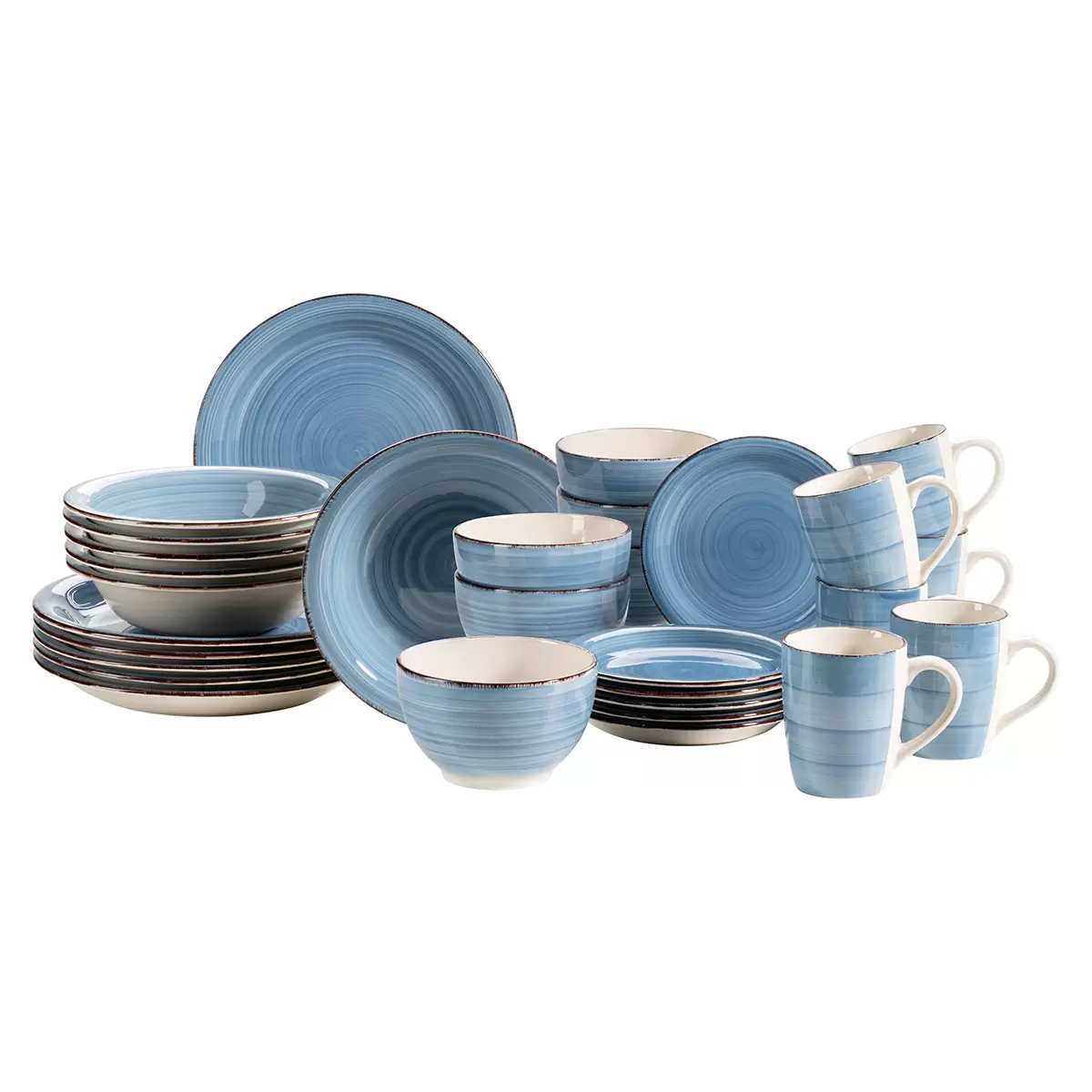 Geschirr-Set 30tlg. LUMACA dunkelblau
