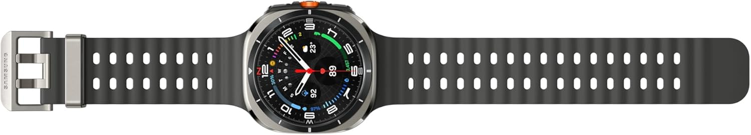 Galaxy Watch Ultra (47mm, 4G) Smart Watch mit Silikon Armband (SM-L705FZTAEUE) - Titanium Silver (Schwarz)