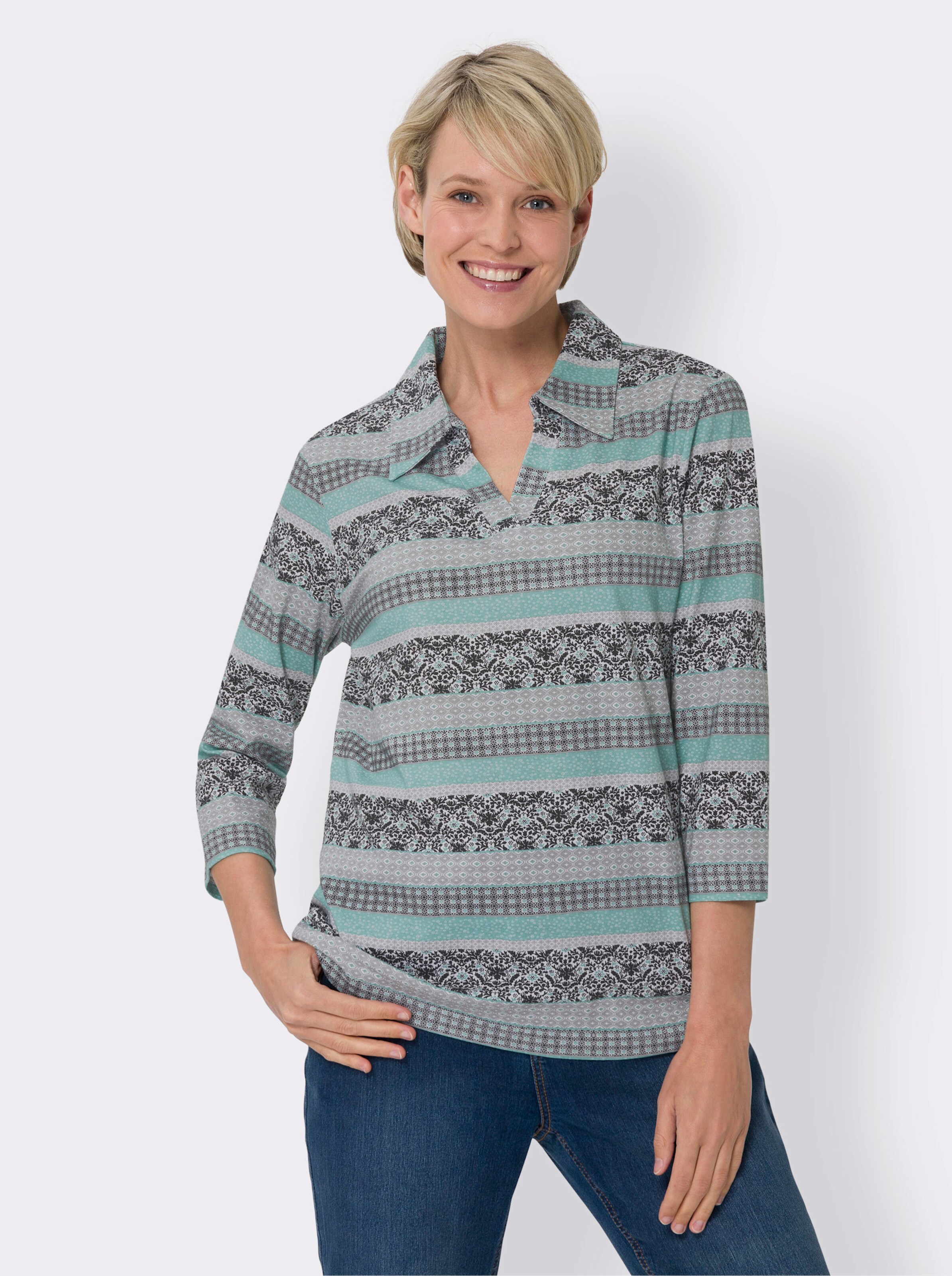 Poloshirt im Mustermix
