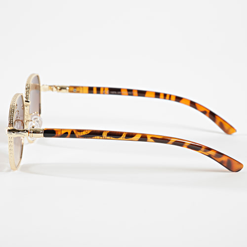 Lunettes De Soleil Doré Marron Dégradé