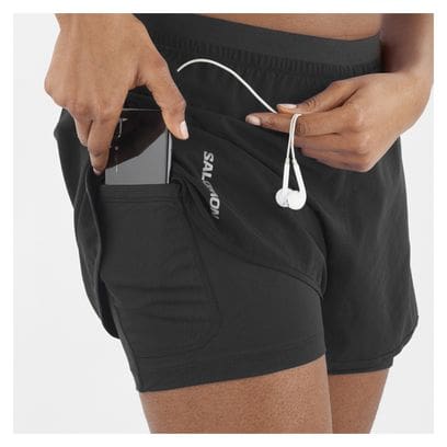 Short 2-en-1 Salomon Cross Noir Femme