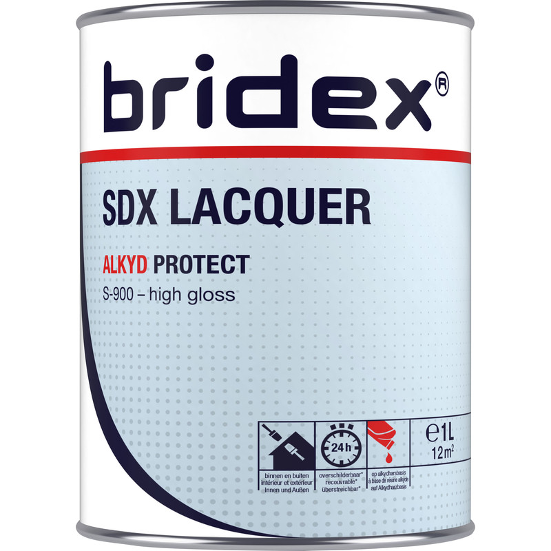 Bridex SDX Lacquer lak alkyd 1L wit hoogglans