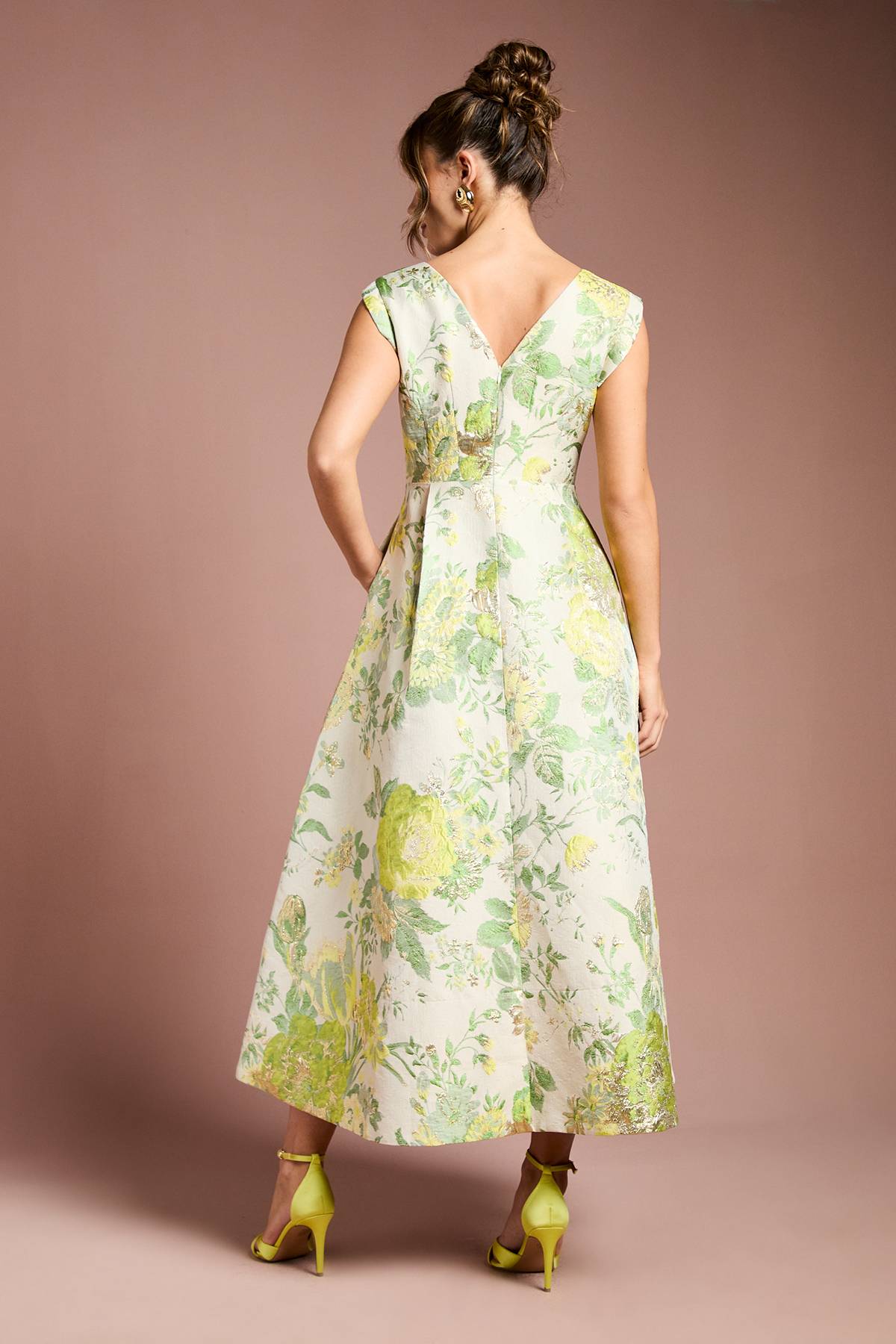 Coast Robe Mi-longue en Jacquard Fleuri