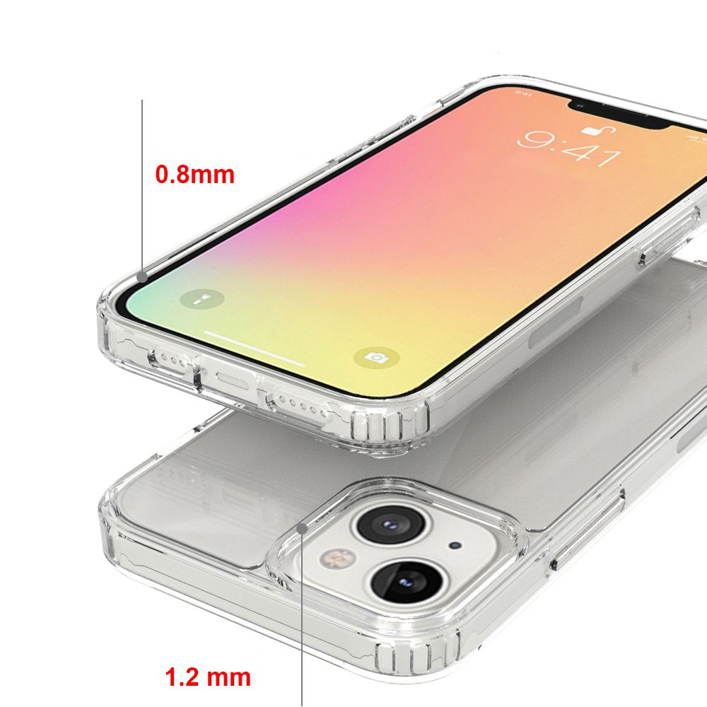 iPhone 13 Hybrid Hülle TPU Bumper   Acryl Rückseite - Transparent