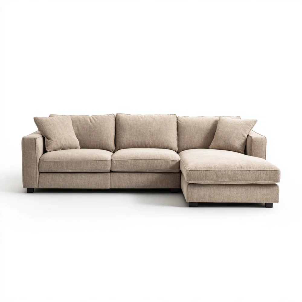 Ecksofa Stoff 275x150x85 cm - Beige - Modernes Design