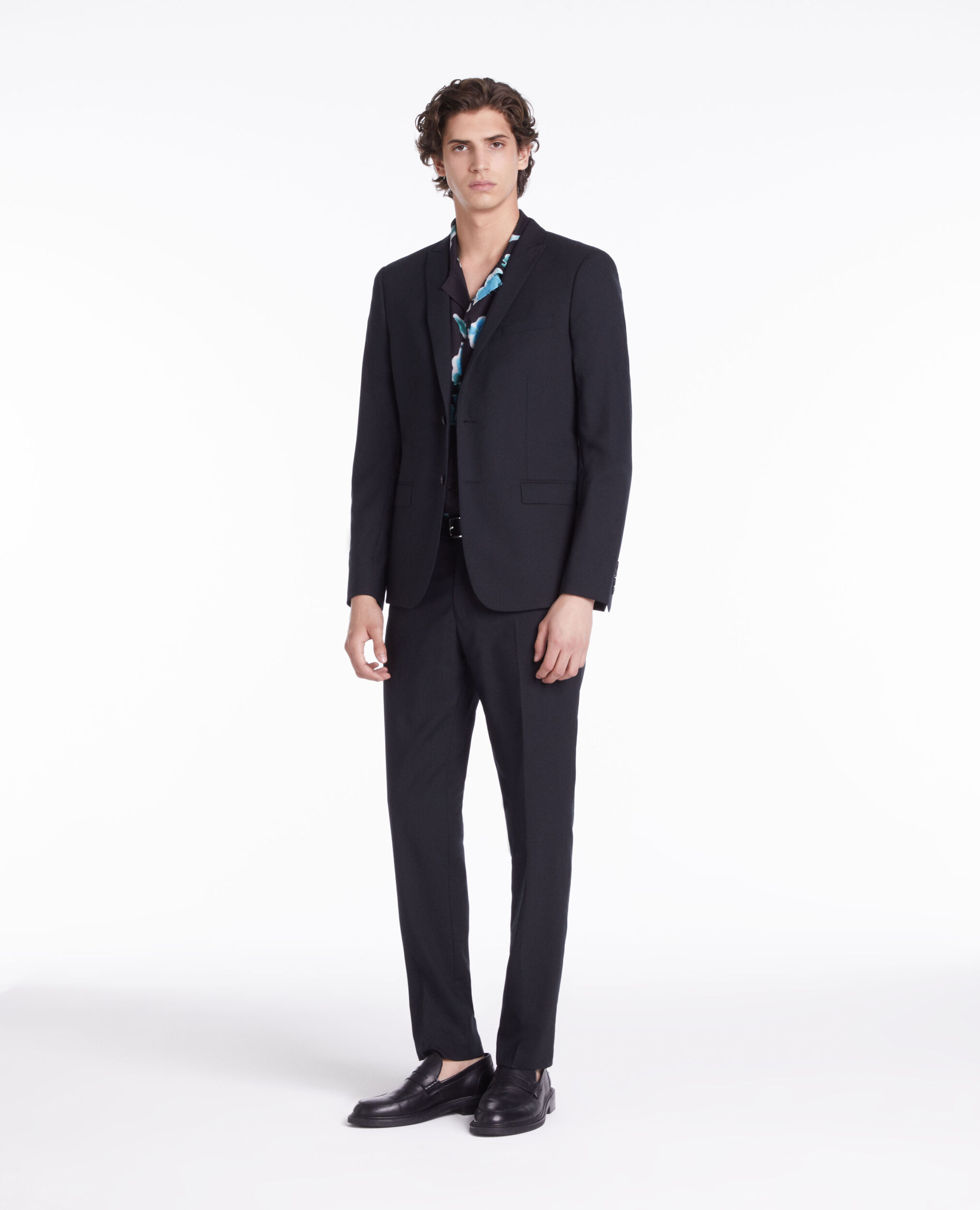 Veste de costume Prince Galles en laine bleu marine