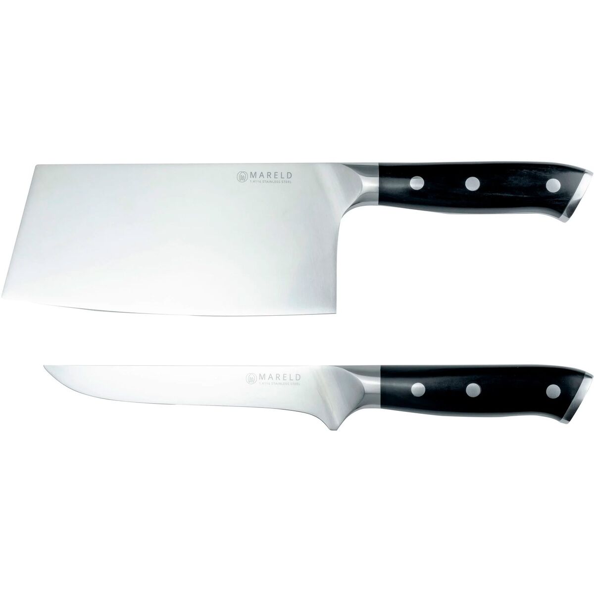 Knivsett, 2 kniver, svart