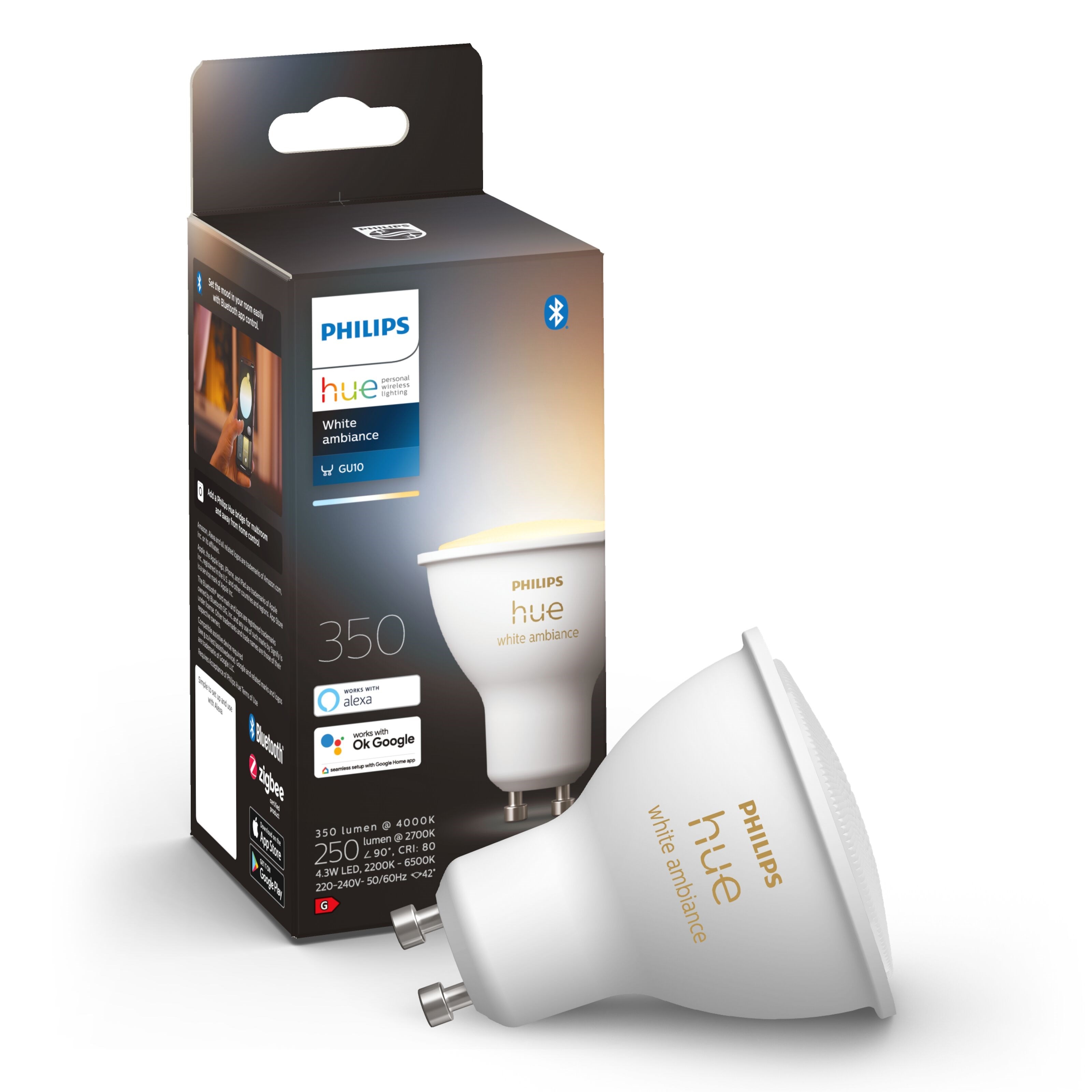 Philips Hue Ambiance Smart LED-pære GU10 350 lm 1-pk.