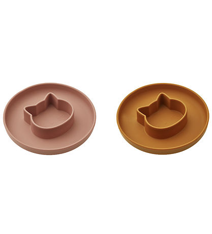 Liewood Platte - CAT - 2er-Pack - Silikon - Dark Rose/Mustard M