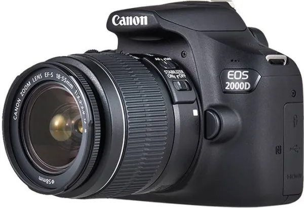 Canon EOS 2000D - Digitalkamera - SLR - 24.1 MP - APS-C - 1080p / 30 fps - 3x optisk zoom EF-S 18-55 mm IS II objektiv - Wi-Fi, NFC