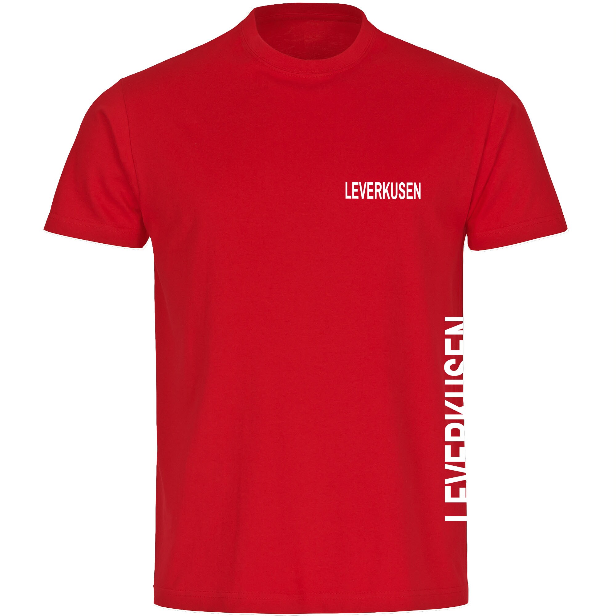 multifanshop® Kinder T-Shirt - Leverkusen - Brust & Seite - Druck weiß