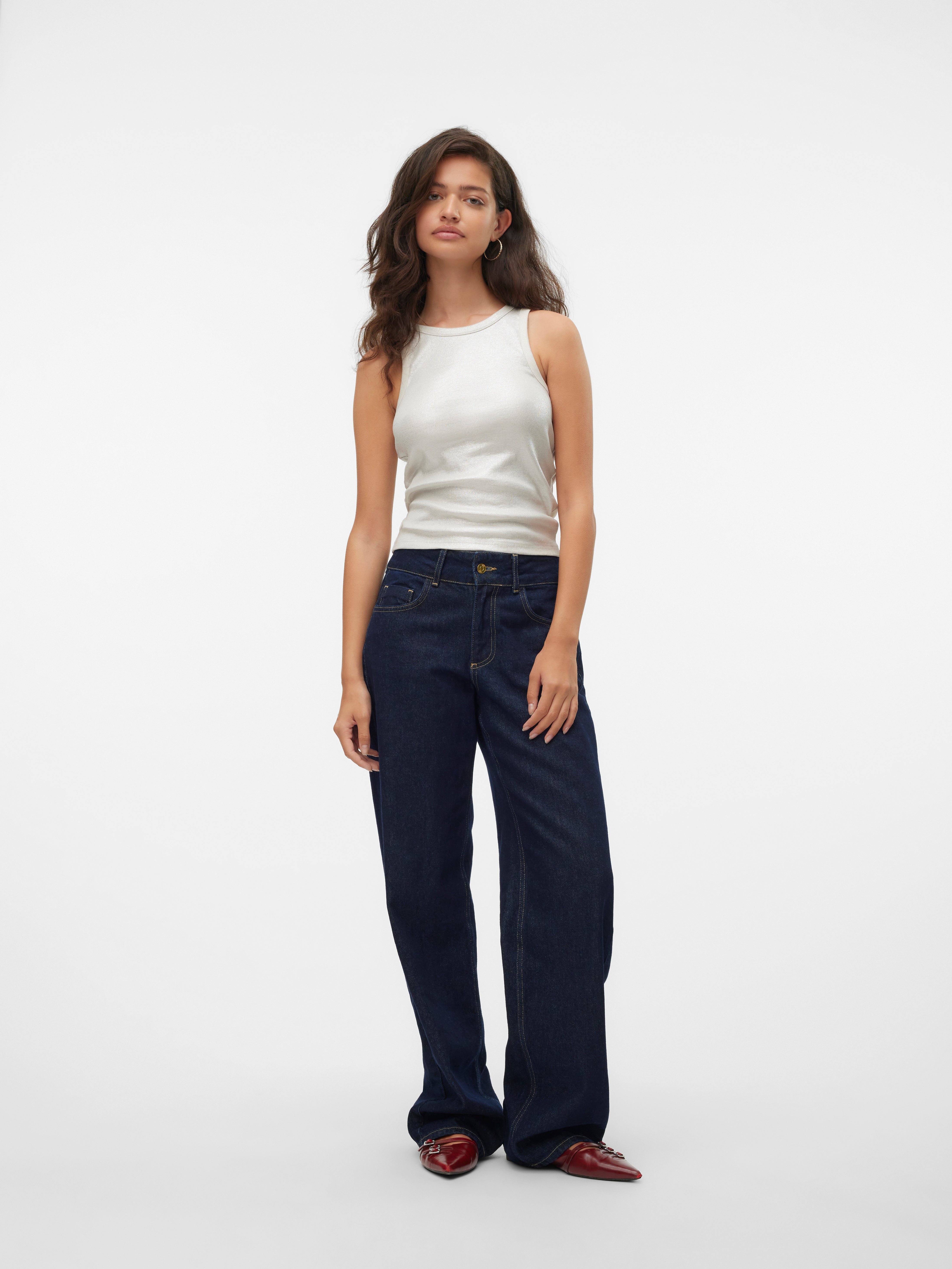 SNRANCY Mid waist Wide leg fit Jeans