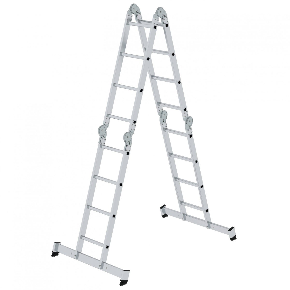 MUNK multifunctionele ladder met Nivello® dwarsbalk, 4x4 sporten