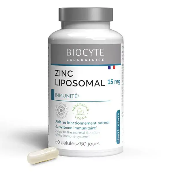 Biocyte Zinc Liposomal Défenses Naturelles Beauté de la Peau 60 Gélules