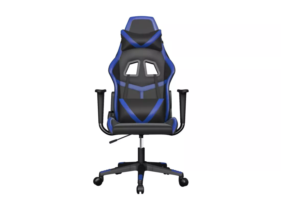 Chaise de jeu de massage Noir et bleu Similicuir