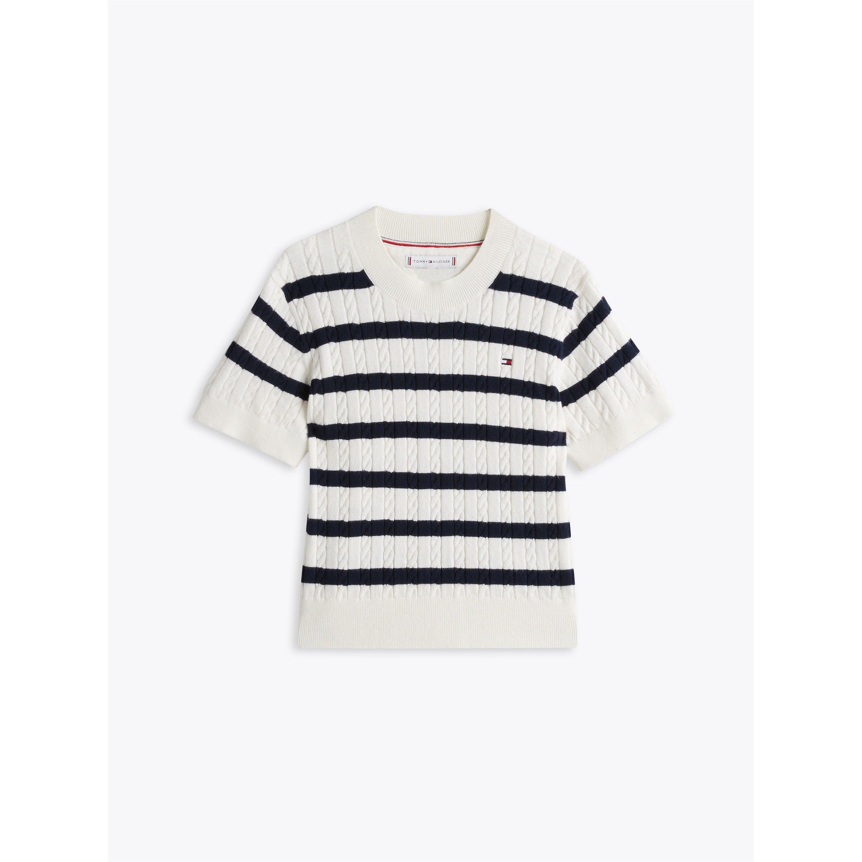 Tommy Hilfiger STRIPE MINI CABLE SWEATER SS