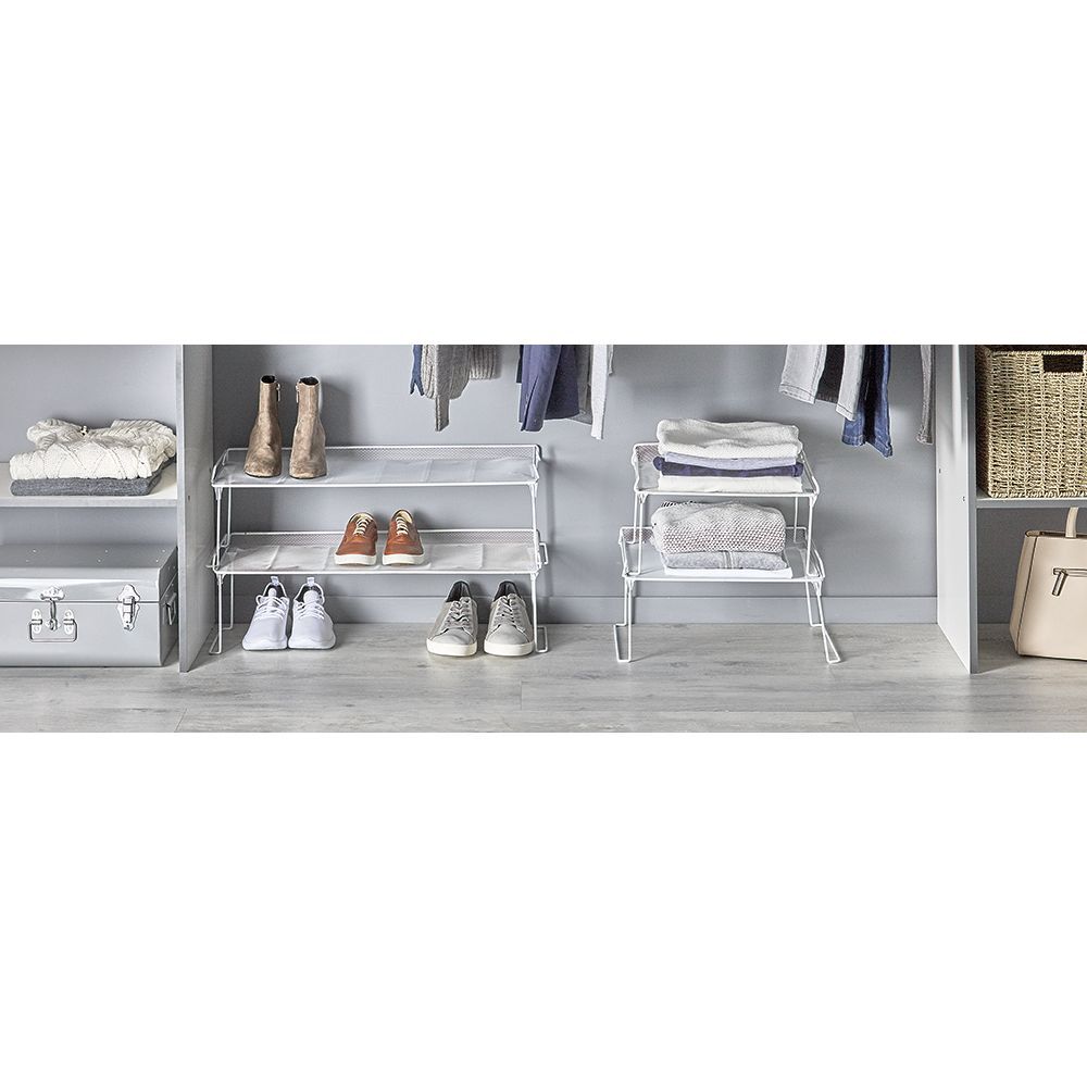 Étagère de rangement superposable blanche