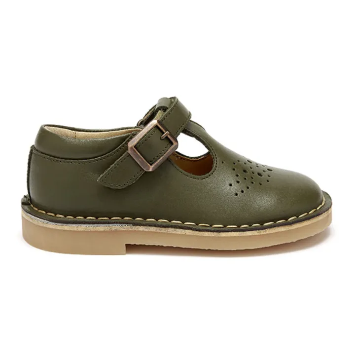 Young Soles Salomés T-Bar Scratchs Penny | Vert olive