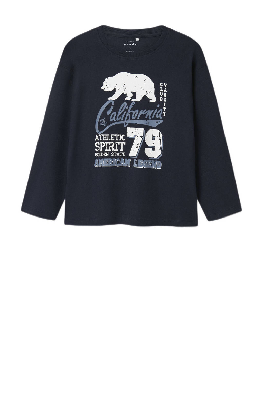 NAME IT longsleeve NKMVICTOR - set van 2 donkerblauw/wit