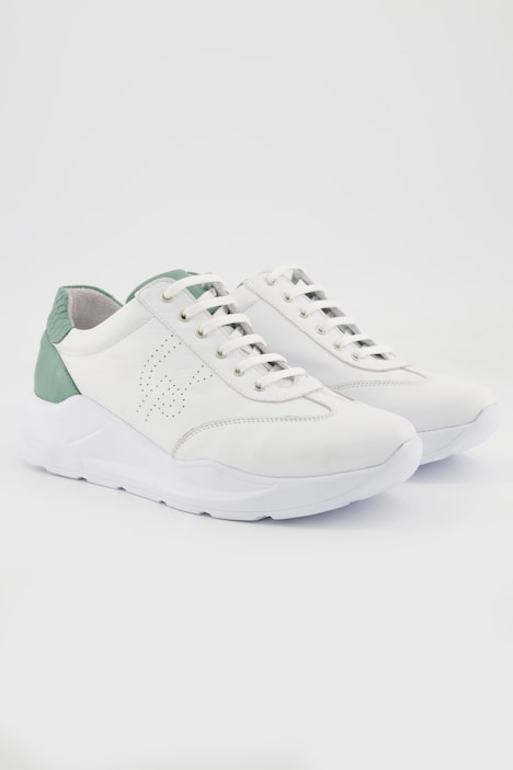 Leder-Sneaker, Farbakzente, Weite H