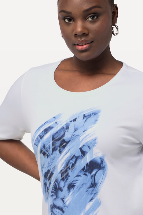 T-Shirt, Pailletten, Pima Cotton, Rundhals, Halbarm