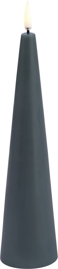 Uyuni LED cone candle, Pine green, Smooth, 5,8x21,5 cm Pine green