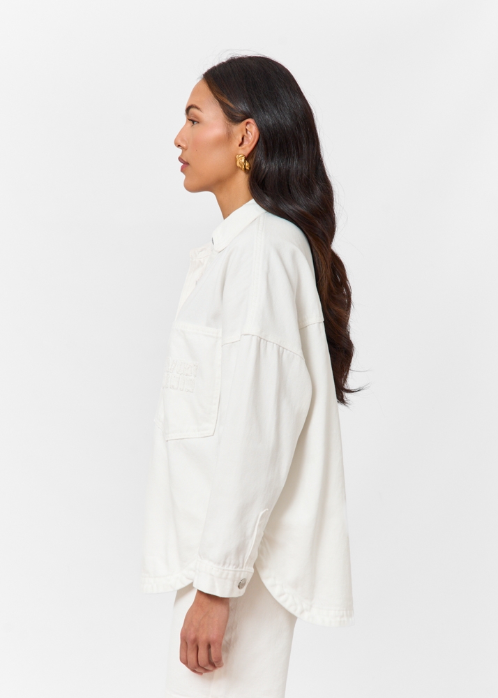 Oversized denim blouse ecru