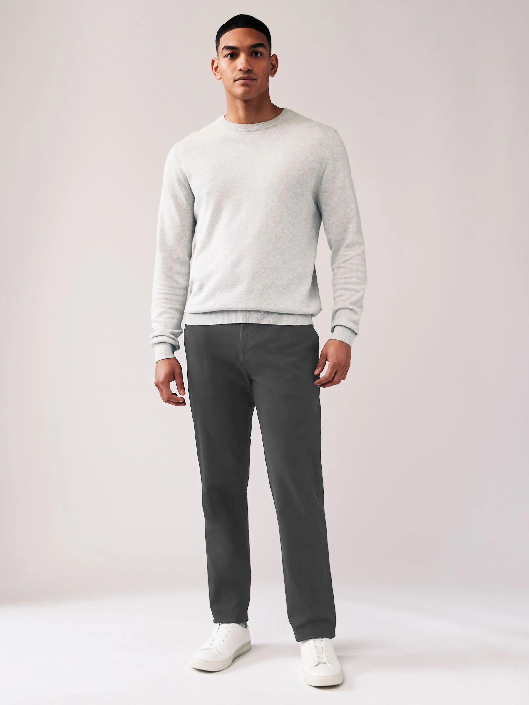 Marineblauw/grijs antraciet - Straight fit - Stretch chino's verpakking van 2